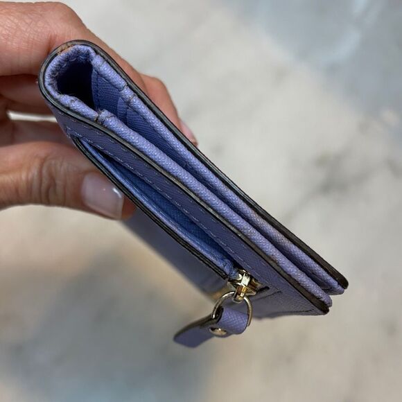 Kate Spade Cross Grain Leather Slim Sleek Snap & Zip Clutch Wallet - Picture 10 of 16